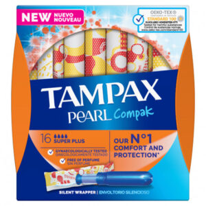 TAMPAX COMPAK PEARL TAMPON 100%ALGODON SUPER PLU